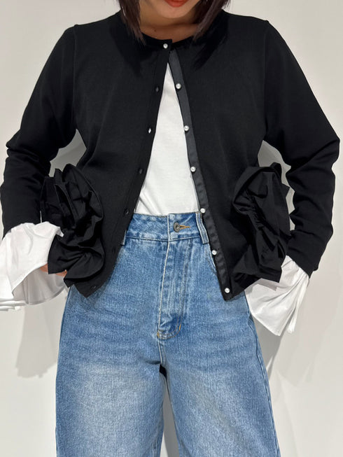 【 予約:12月中~下旬 】シャツスリーブ無地TOPS /M254-83035